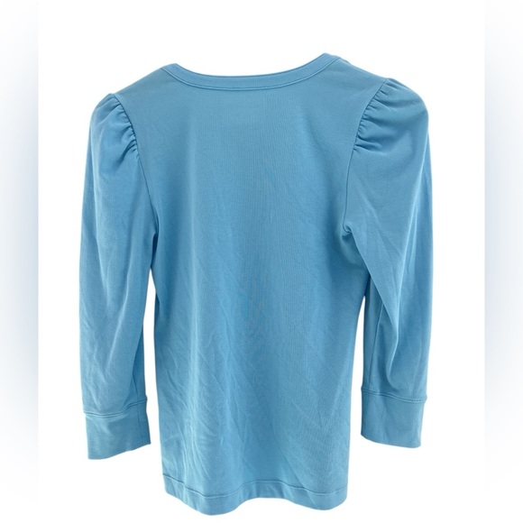 Lilly Pulitzer 3/4 Sleeve Blue Top with Gold Snaps - Picture 5 of 5